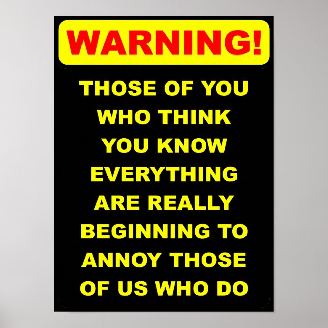 Poster Symbole de l'affiche amusant Know-It-All (Devant)