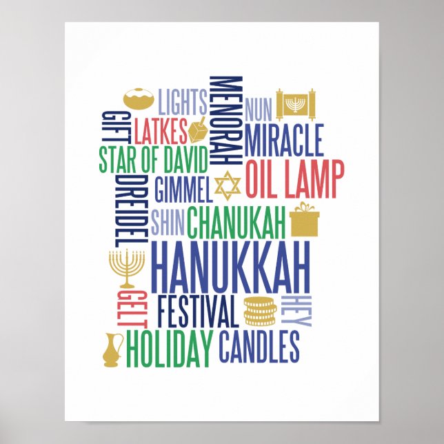 Poster Symbole de l'affiche de Noël Hanoukka (Devant)