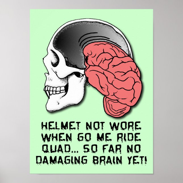 Poster Symbole de l'affiche du casque Cerveau Dégâts Funn (Devant)