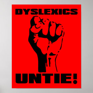 Poster Symbole de l'affiche Dyslexique Untie Funny