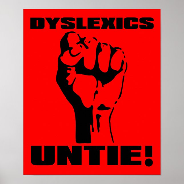 Poster Symbole de l'affiche Dyslexique Untie Funny (Devant)