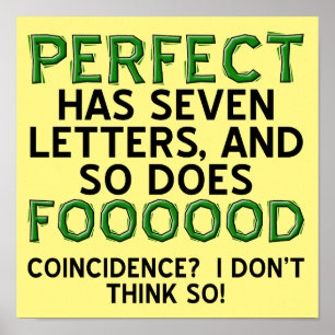 Poster Symbole de l'affiche Perfect Food Funny