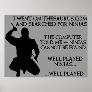 Poster Symbole de l'affiche Thesaurus Ninjas Funny Ninja