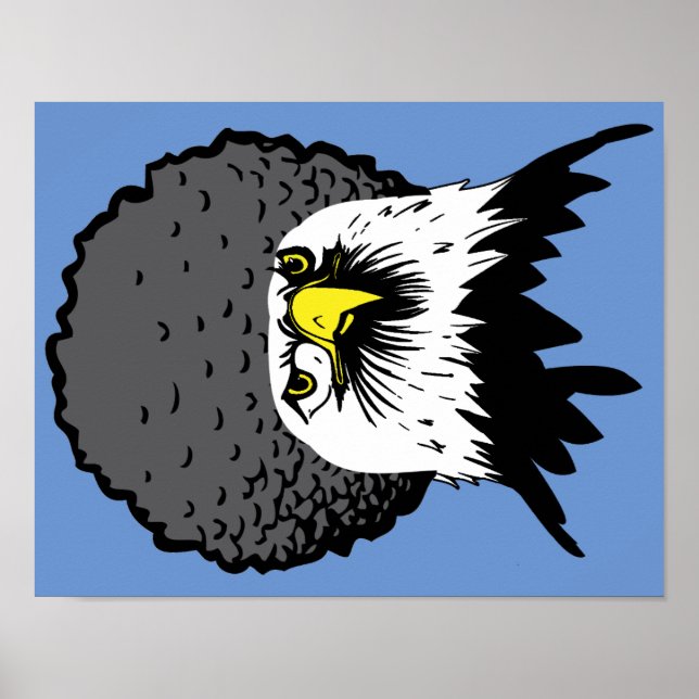 Poster Symbole de l'aigle à tête blanche Afro Funny (Devant)