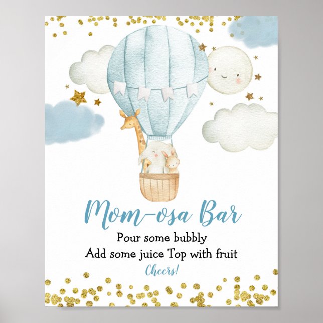 Poster Symbole de l'air chaud Balloon jungle animal Girl  (Devant)