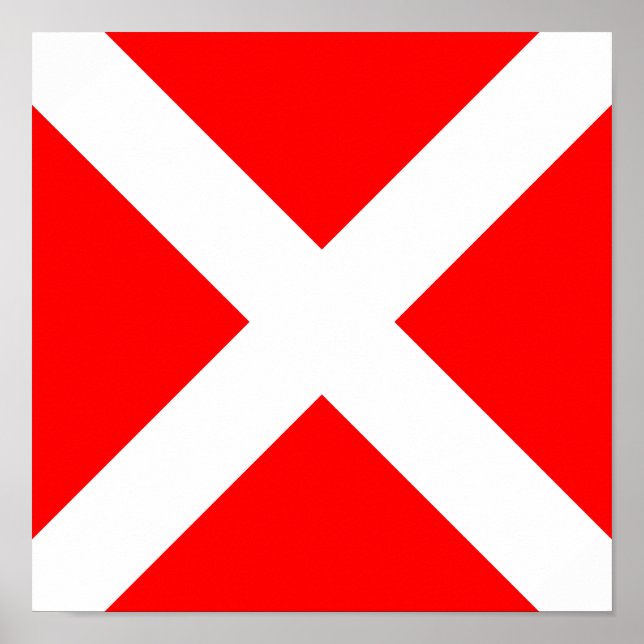 Poster symbole de l'alphabet maritime quatre (Devant)