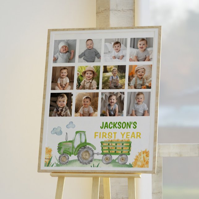 Poster Symbole de l'anniversaire de la photo du Tracteur  (Créateur téléchargé)