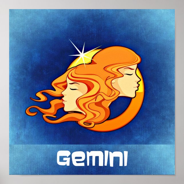 Poster Symbole de l'astrologie de Gemini Zodiac (Devant)