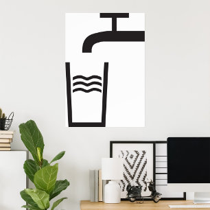 Poster Symbole de l'eau du robinet