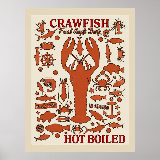 Poster Symbole de l'écrevisse à chaud (Devant)