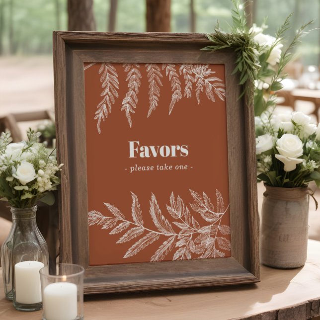 Poster Symbole de mariage botanique Terracotta Fern Fern  (Créateur téléchargé)