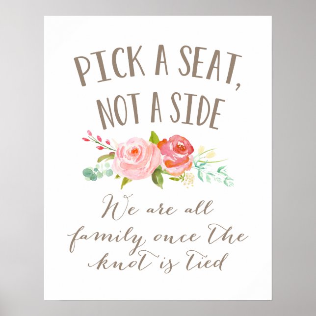 Poster Symbole de mariage du jardin rose | Choisissez Un  (Devant)