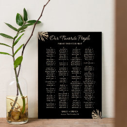 Poster Symbole de mariage élégant noir et or