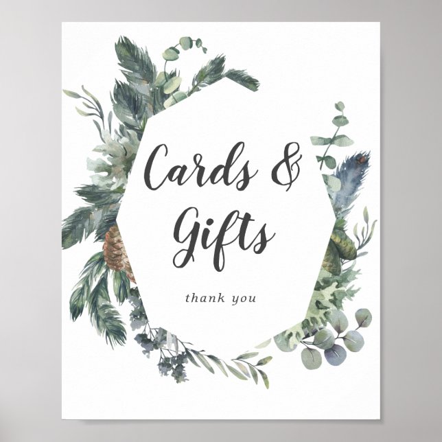 Poster Symbole de mariage et cadeaux hiver (Devant)