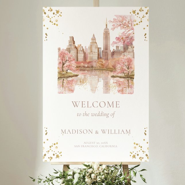 Poster Symbole de mariage romantique New York Destination (Créateur téléchargé)