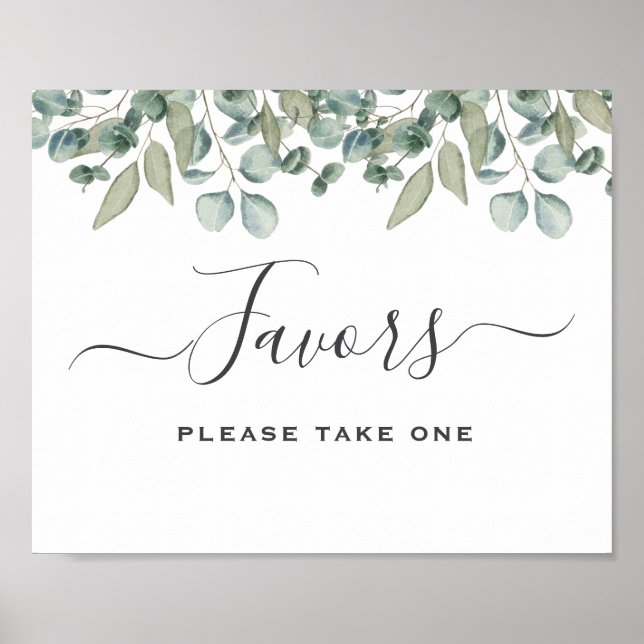 Poster Symbole de mariage vert Eucalyptus Favor (Devant)
