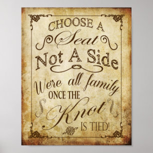 Poster Symbole de mariage vintage