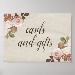 Poster Symbole de mariage vintage Rose Favor