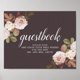 Poster Symbole de mariage vintage Rose - Rose