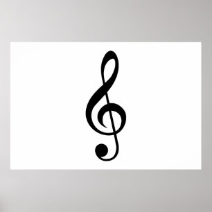 Poster Symbole de musical de G-Clef de clef triple