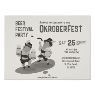 Poster Symbole de Musicien Bavarois invitation à Oktoberf
