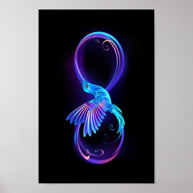 Poster Symbole de Neon Infinity par Glowing Hummingbird (Devant)