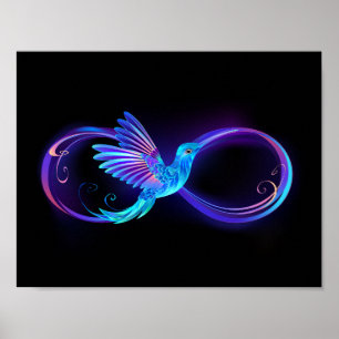 Poster Symbole de Neon Infinity par Glowing Hummingbird
