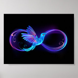 Poster Symbole de Neon Infinity par Glowing Hummingbird