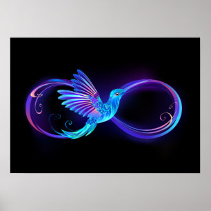 Poster Symbole de Neon Infinity par Glowing Hummingbird