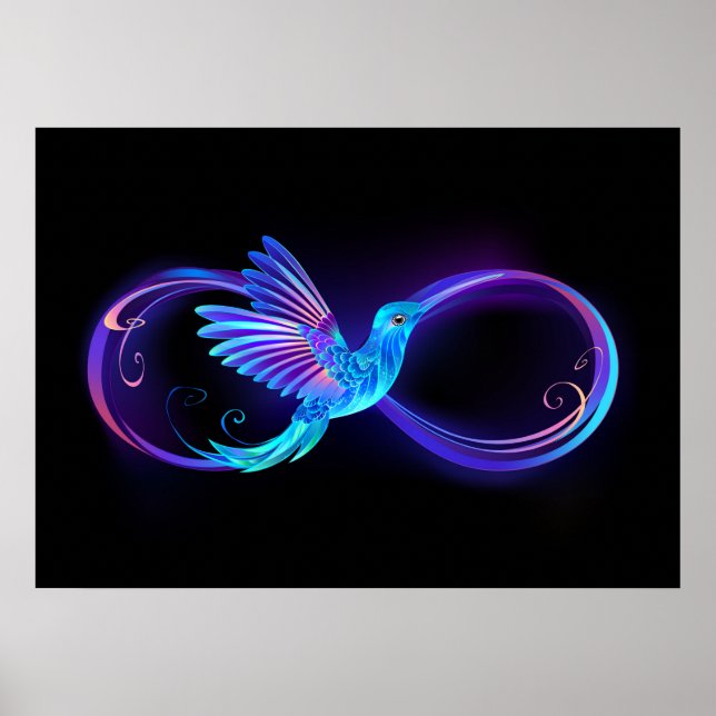 Poster Symbole de Neon Infinity par Glowing Hummingbird (Devant)