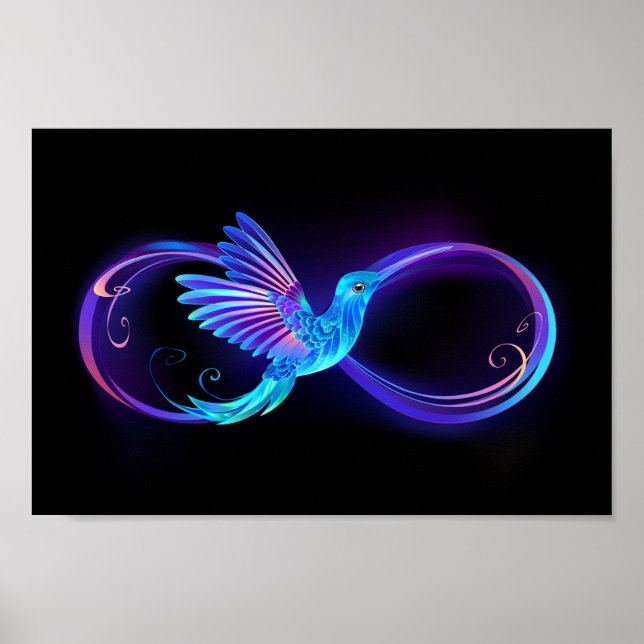 Poster Symbole de Neon Infinity par Glowing Hummingbird (Devant)