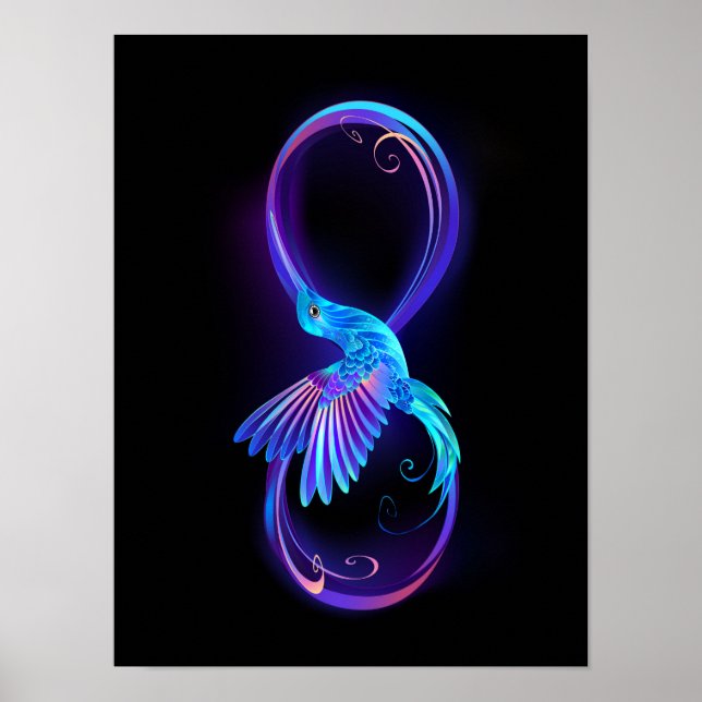 Poster Symbole de Neon Infinity par Glowing Hummingbird (Devant)