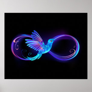 Poster Symbole de Neon Infinity par Glowing Hummingbird