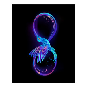 Poster Symbole de Neon Infinity par Glowing Hummingbird