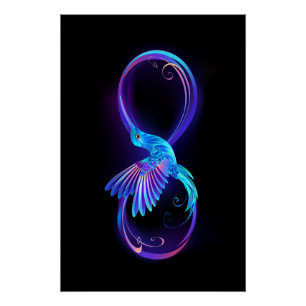 Poster Symbole de Neon Infinity par Glowing Hummingbird