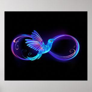 Poster Symbole de Neon Infinity par Glowing Hummingbird