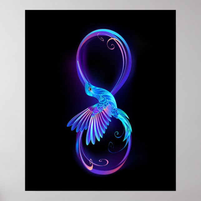 Poster Symbole de Neon Infinity par Glowing Hummingbird (Devant)