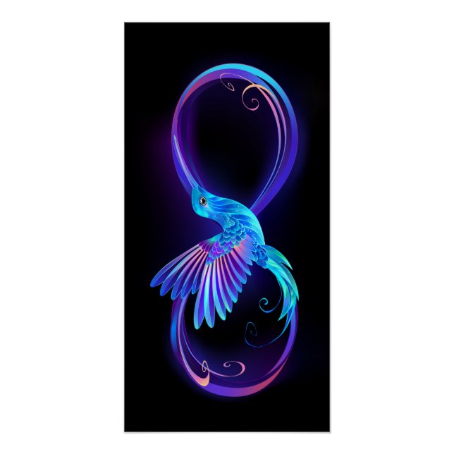 Poster Symbole de Neon Infinity par Glowing Hummingbird (Devant)