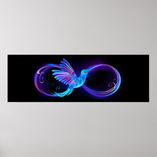 Poster Symbole de Neon Infinity par Glowing Hummingbird