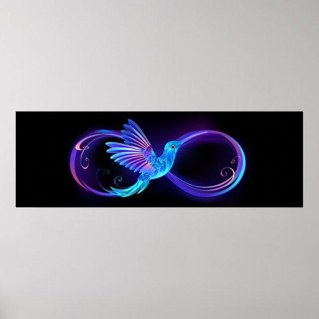 Poster Symbole de Neon Infinity par Glowing Hummingbird (Devant)