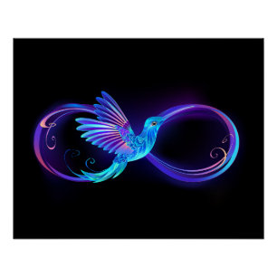 Poster Symbole de Neon Infinity par Glowing Hummingbird
