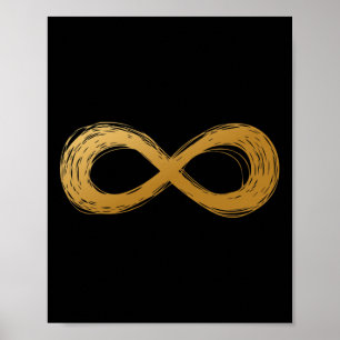 Poster Symbole de neurodiversité Golden Infinity - Autism