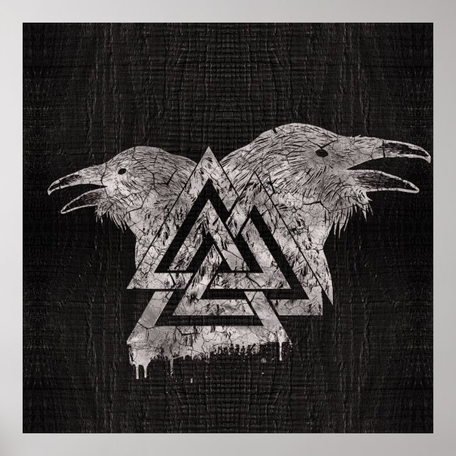 Poster Symbole de noix de caille et corbeau (Devant)