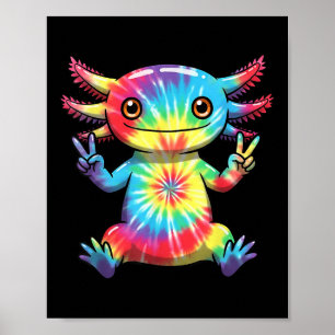 Poster Symbole de Paix Axolotl Colorful Cravate teint Hip