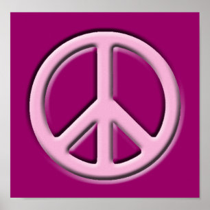 Poster Symbole de paix classique, rose