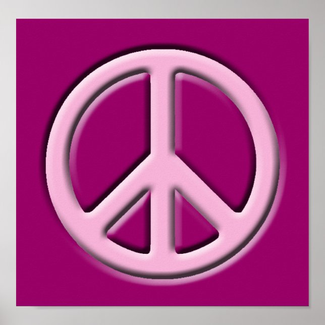 Poster Symbole de paix classique, rose (Devant)