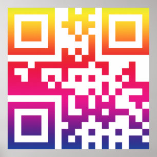 Poster Symbole ☮ de paix — Code QR