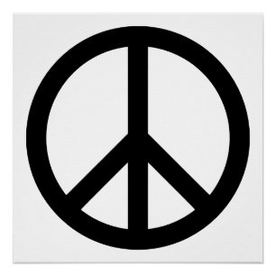 Poster Symbole de paix noir rétro