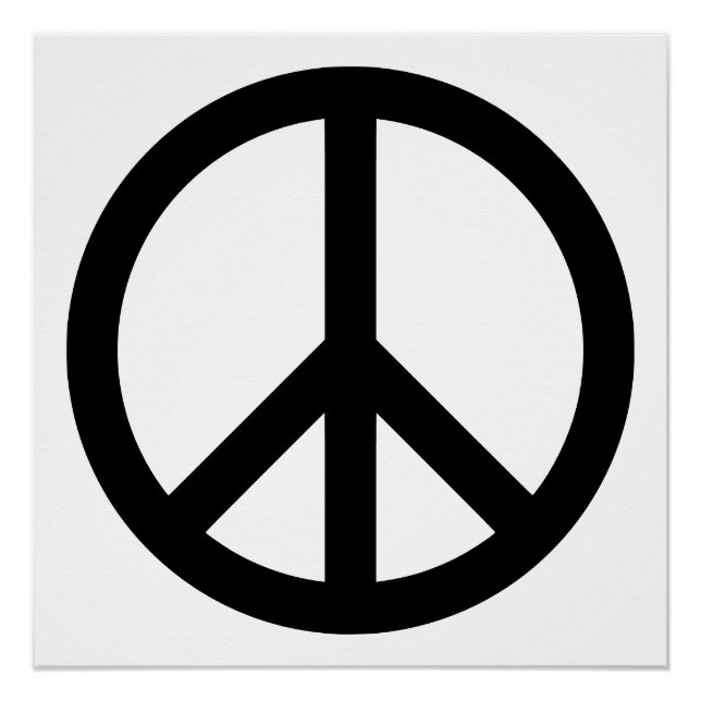Poster Symbole de paix noir rétro (Devant)