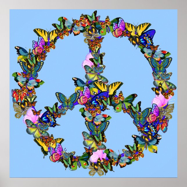 Poster Symbole de paix papillon (Devant)